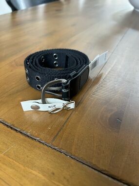 NWT AEO Black Canvas Belt with Metal Eyelets